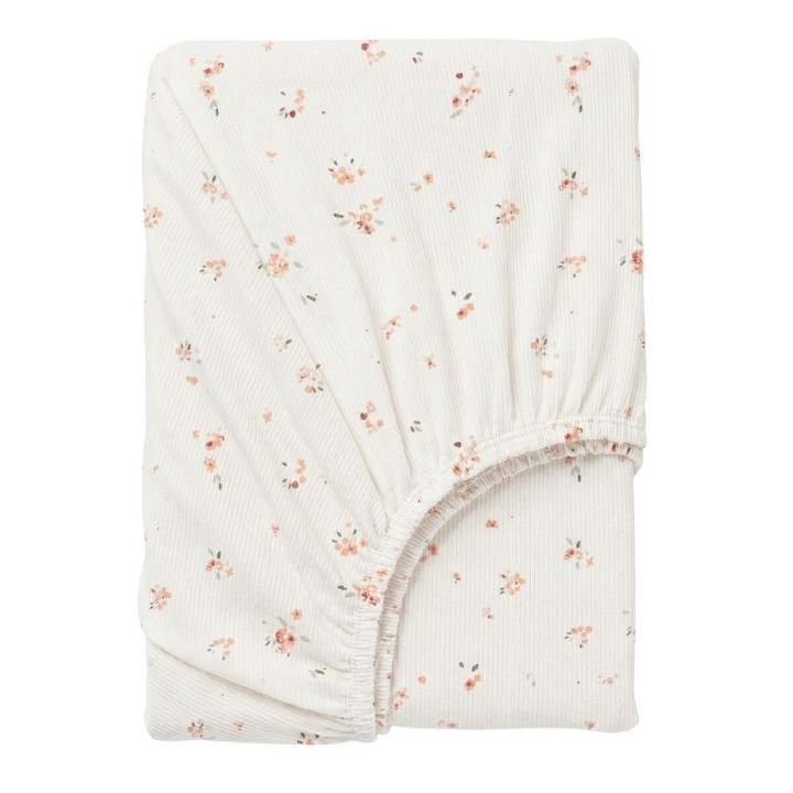 Sábana bajera de punto cuna 60x120 Monet (blanco/rosa) de Bimbidreams