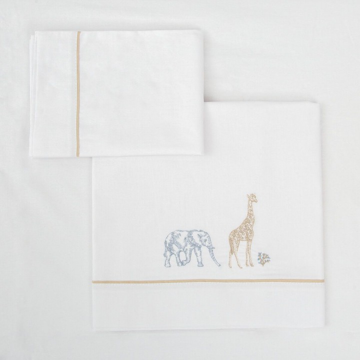 Tríptico sábanas 100% algodón cuna mini 50x80 Tanzania (multicolor) de