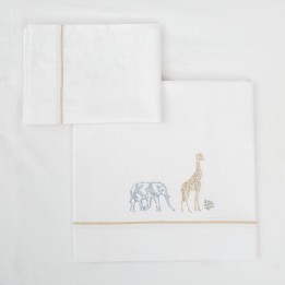 Tríptico sábanas 100% algodón cuna 60x120 Tanzania (multicolor) de Bim