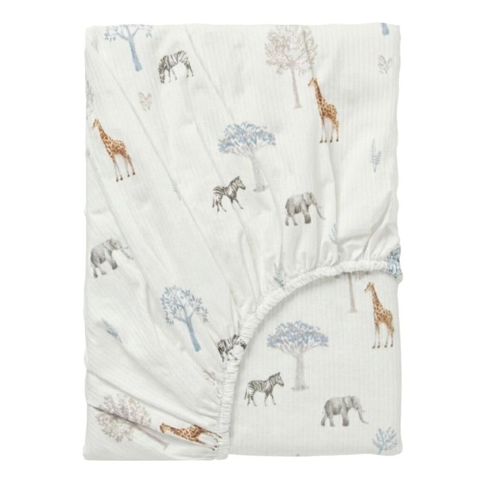 Sábana bajera de punto cuna 60x120 Tanzania (multicolor) de Bimbidream