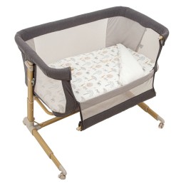 Minicuna colecho metálica con bajera y funda nórdica Tanzania (gris) d