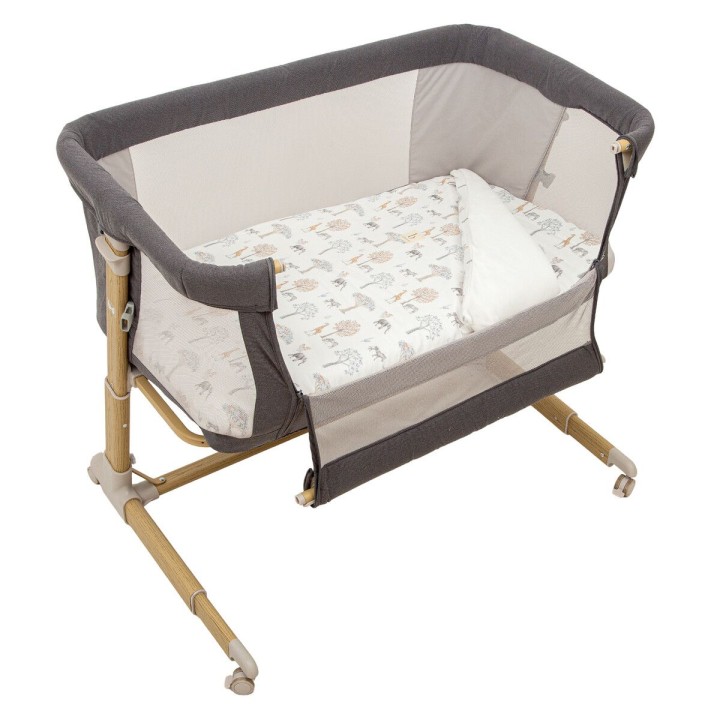 Minicuna colecho metálica con bajera y funda nórdica Tanzania (gris) d