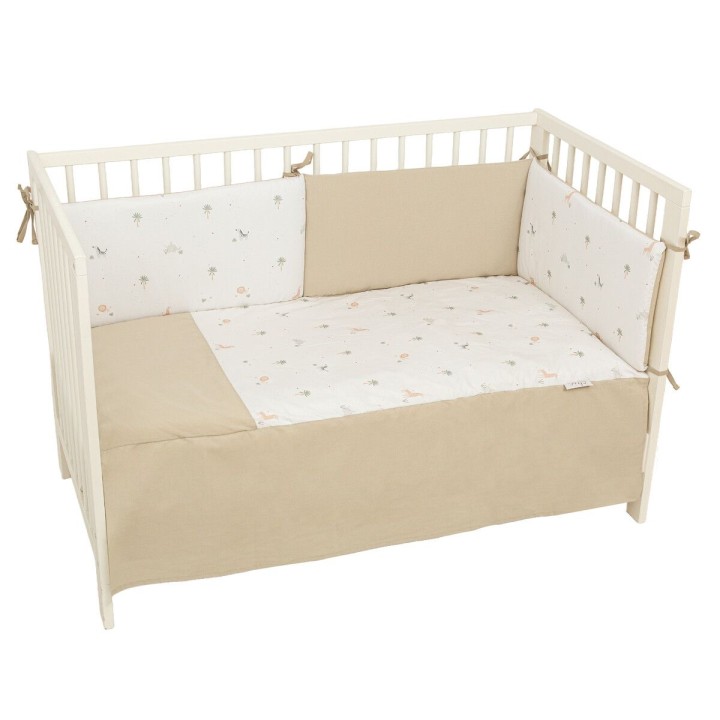 Edredón con protector cuna 60x120 Palm (blanco/verde) de Bimbidreams