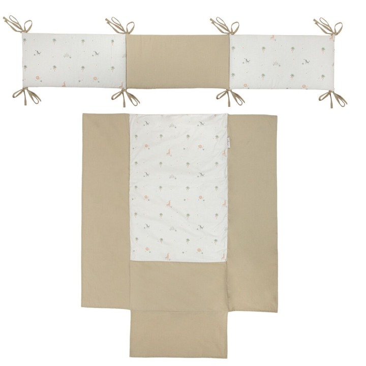 Edredón con protector cuna 60x120 Palm (blanco/verde) de Bimbidreams