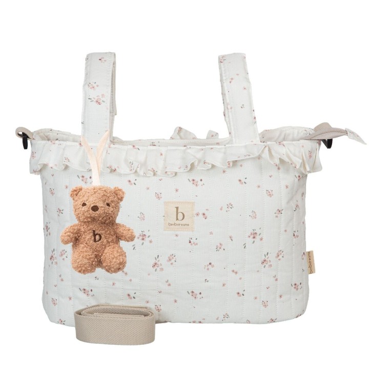 Bolso pañalera crossbody Monet (blanco/rosa) de Bimbidreams