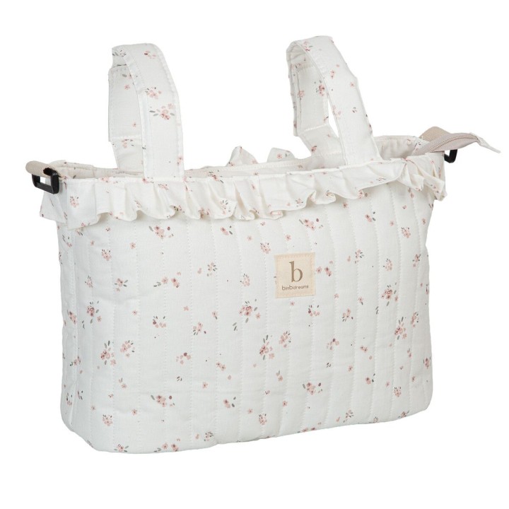 Bolso pañalera crossbody Monet (blanco/rosa) de Bimbidreams