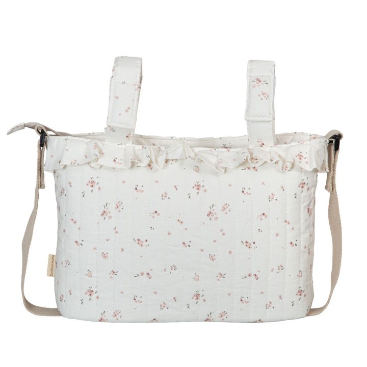 Bolso pañalera crossbody Monet (blanco/rosa) de Bimbidreams