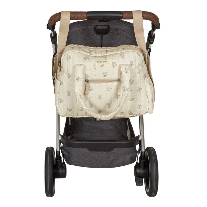 Bolso pañalera crossbody con cambiador Cornelia (blanco/verde) de Bimb