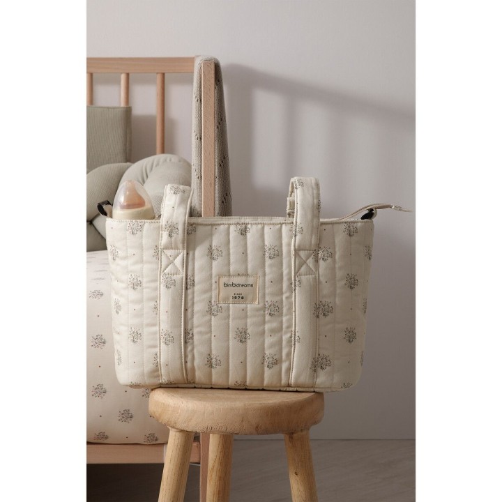 Bolso pañalera crossbody con cambiador Cornelia (blanco/verde) de Bimb