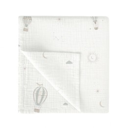 Muselina de bambú 120x120 cm Blue Sky (blanco/verde) de Bimbidreams