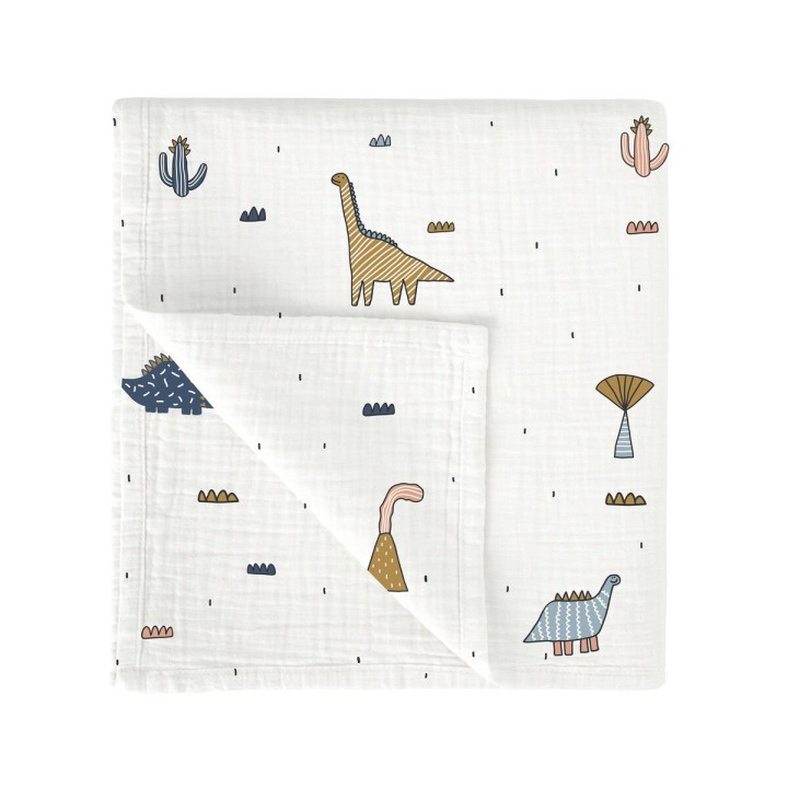 Muselina de bambú 120x120 cm Dinosaurius (color) de Bimbidreams