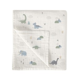 Muselina de bambú 120x120 cm Trex (blanco/verde) de Bimbidreams
