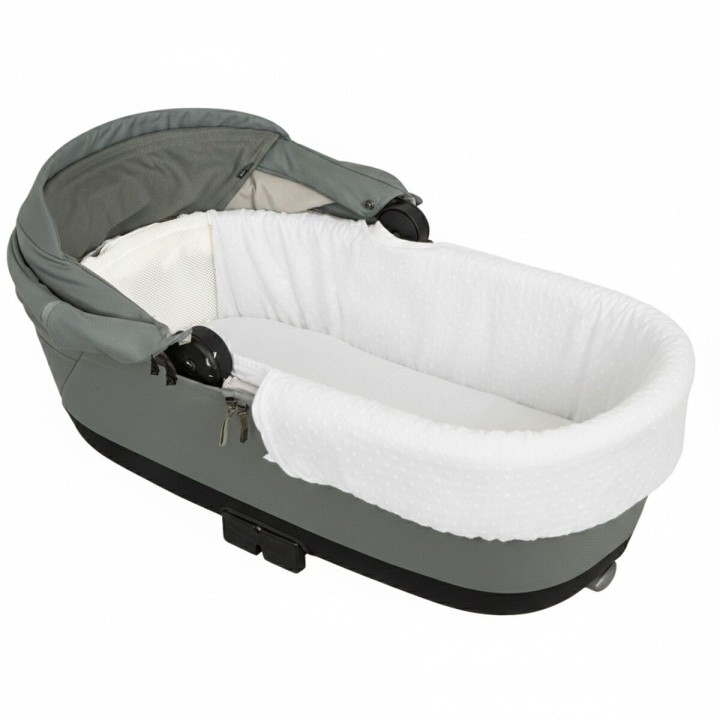Interior de capazo para carrito Plumeti (blanco) de Bimbidreams