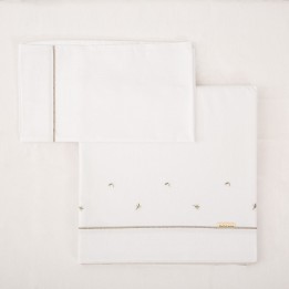 Tríptico sábanas 100% algodón cuna mini 50x80 Cornelia (verde) de Bimb