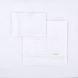 Tríptico sábanas 100% algodón cuna mini 50x80 Punts (blanco/rosa) de B