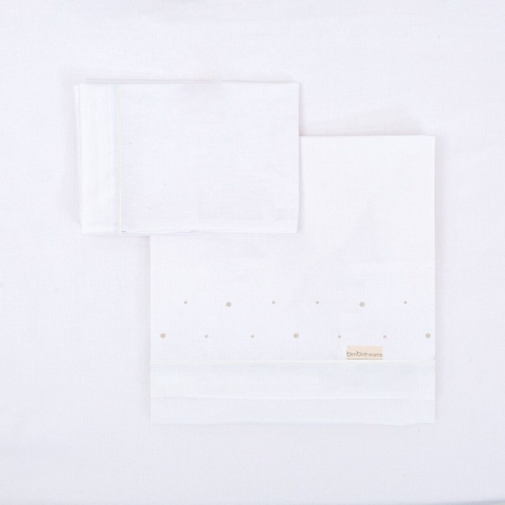 Tríptico sábanas 100% algodón cuna mini 50x80 Punts (gris) de Bimbidre
