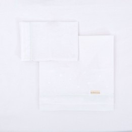 Tríptico sábanas 100% algodón cuna mini 50x80 Night (blanco) de Bimbid
