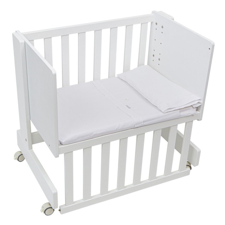 Tríptico sábanas 100% algodón cuna 60x120 Toscana (blanco) de Bimbidre