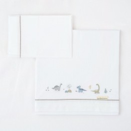 Tríptico sábanas 100% algodón cuna 60x120 Trex (blanco/verde) de Bimbi