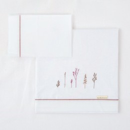 Tríptico sábanas 100% algodón cuna 60x120 Niza (blanco/lila) de Bimbid