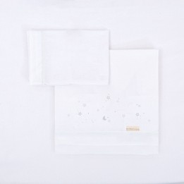 Tríptico sábanas 100% algodón cuna 60x120 Night (gris) de Bimbidreams