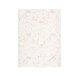 Sábana bajera de punto cuna mini 50x80 Noé (blanco/lino) de Bimbidream