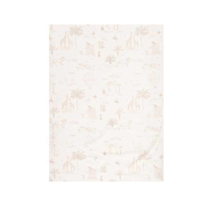 Sábana bajera de punto cuna 60x120 Noé (blanco/lino) de Bimbidreams