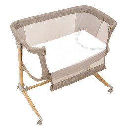 Minicuna colecho metálica con bajera y funda nórdica Cloud (gris) de B