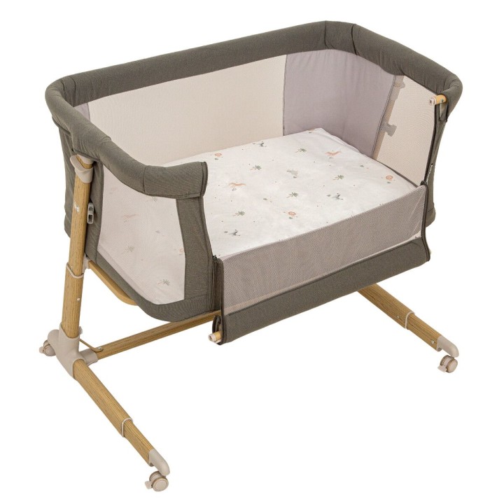 Minicuna colecho metálica con bajera y funda nórdica Palm (verde) de B