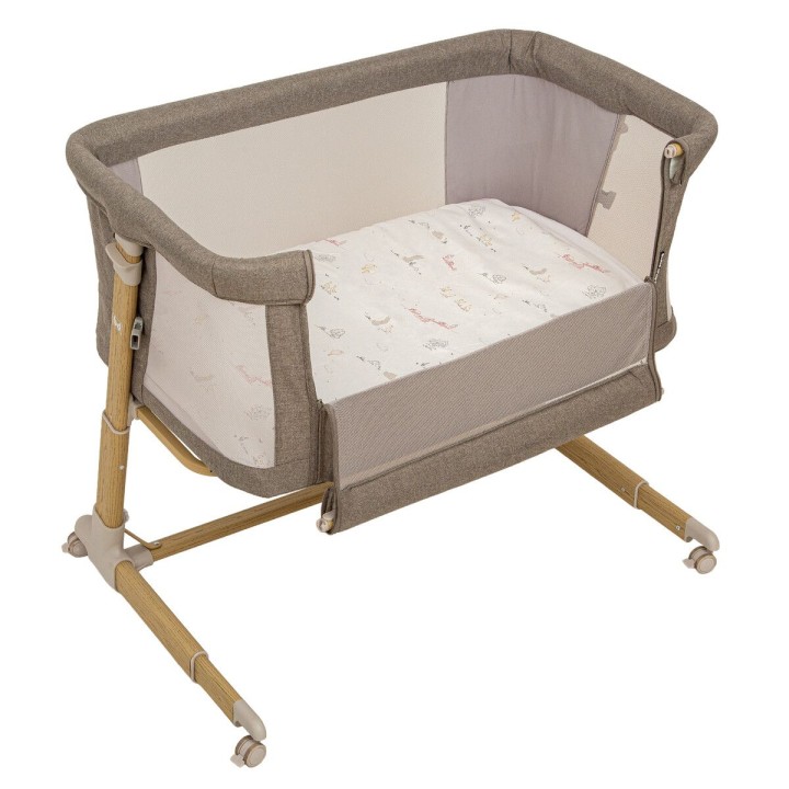 Minicuna colecho metálica con bajera y funda nórdica Campo (lino) de B