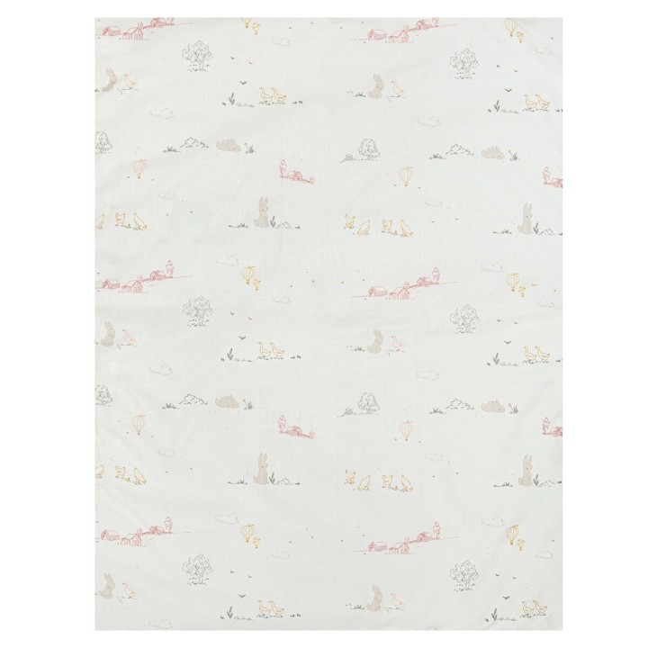 Minicuna colecho metálica con bajera y funda nórdica Campo (lino) de B