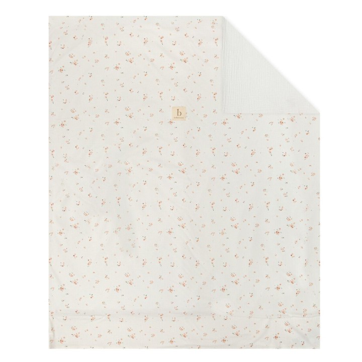 Minicuna colecho metálica con bajera y funda nórdica Monet (verde) de 