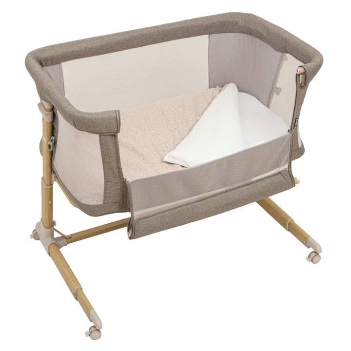 Minicuna colecho metálica con bajera y funda nórdica Anaís (lino) de B