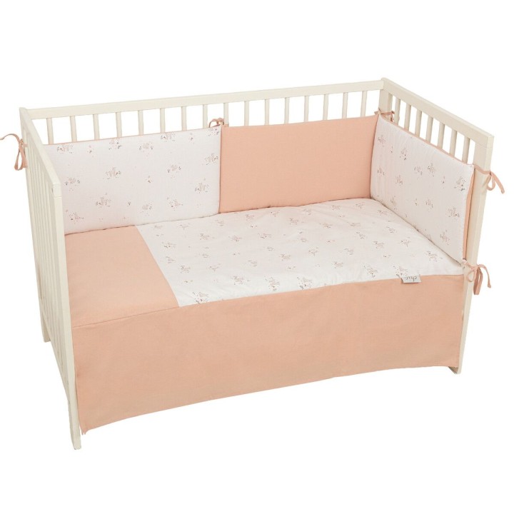 Edredón con protector cuna 60x120 Deer (blanco/rosa) de Bimbidreams