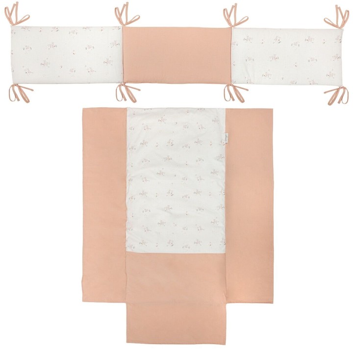 Edredón con protector cuna 60x120 Deer (blanco/rosa) de Bimbidreams