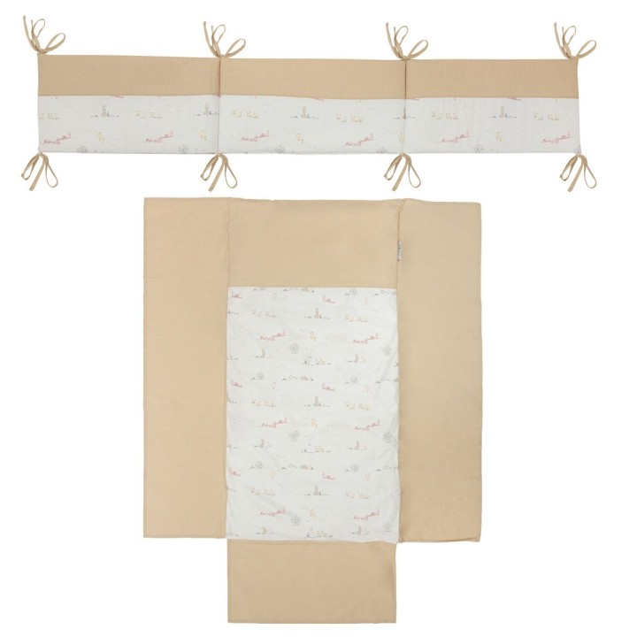 Edredón con protector cuna 60x120 Campo (blanco/lino) de Bimbidreams