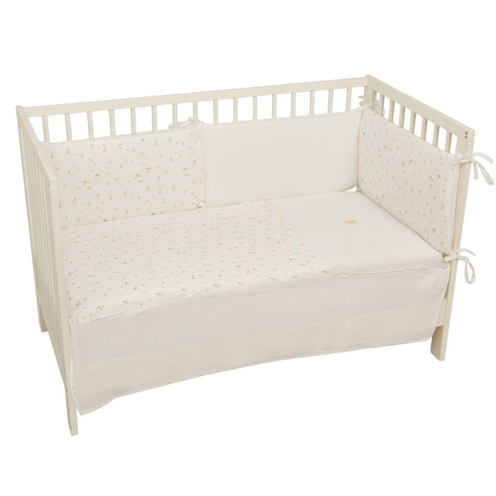 Edredón con protector cuna 60x120 Monet (blanco/rosa) de Bimbidreams