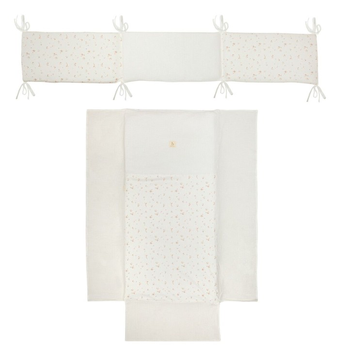 Edredón con protector cuna 60x120 Monet (blanco/rosa) de Bimbidreams