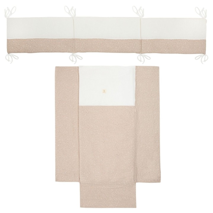 Edredón con protector cuna 60x120 Anaís (blanco/lino) de Bimbidreams