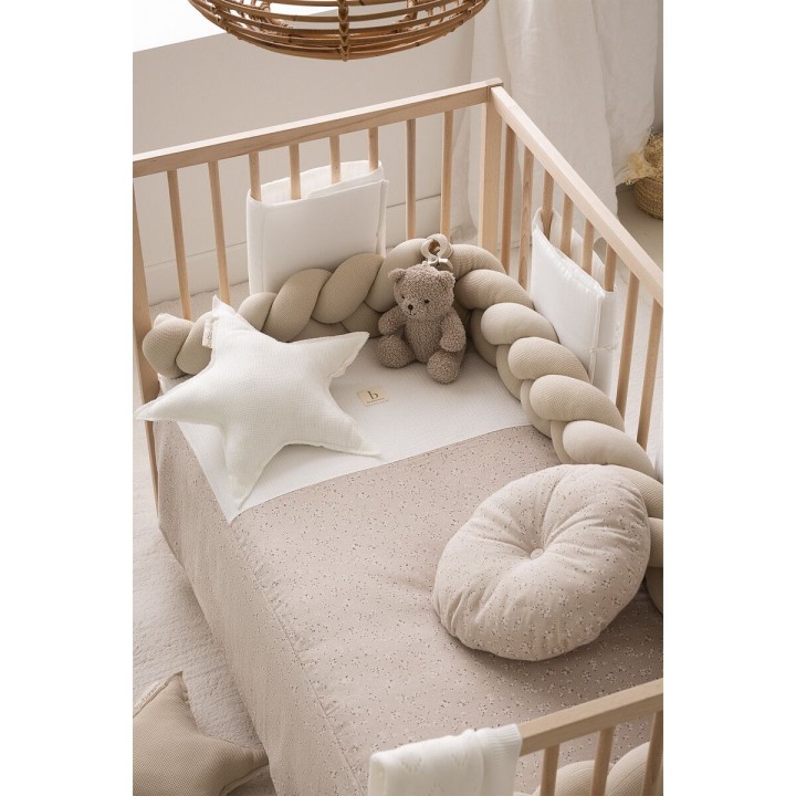 Edredón con protector cuna 60x120 Anaís (blanco/lino) de Bimbidreams