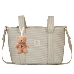 Bolso pañalera crossbody Veneto (blanco/lino) de Bimbidreams