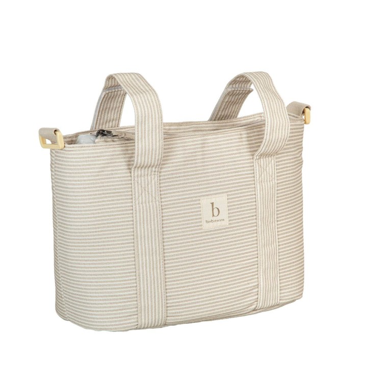 Bolso pañalera crossbody Veneto (blanco/lino) de Bimbidreams