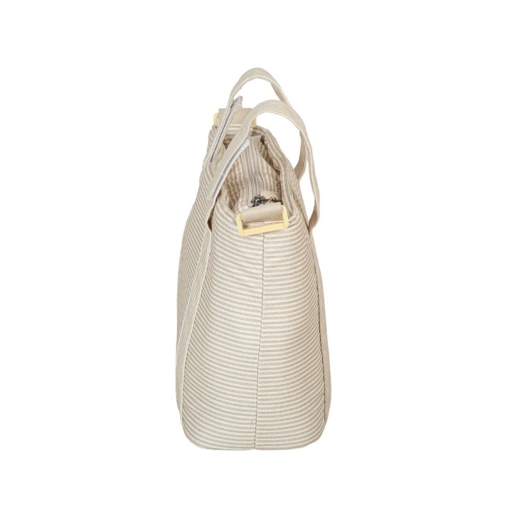 Bolso pañalera crossbody Veneto (blanco/lino) de Bimbidreams