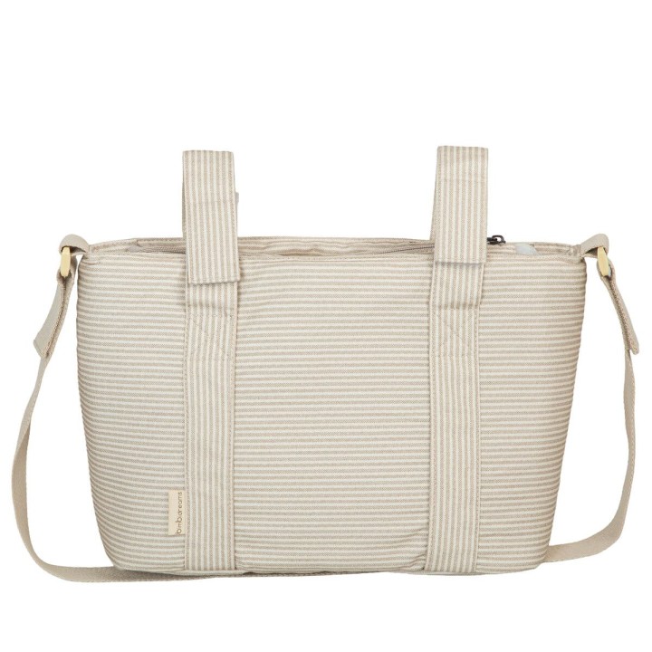 Bolso pañalera crossbody Veneto (blanco/lino) de Bimbidreams