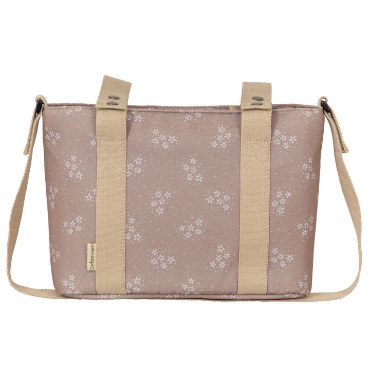Bolso pañalera crossbody con cambiador Stars (lino) de Bimbidreams