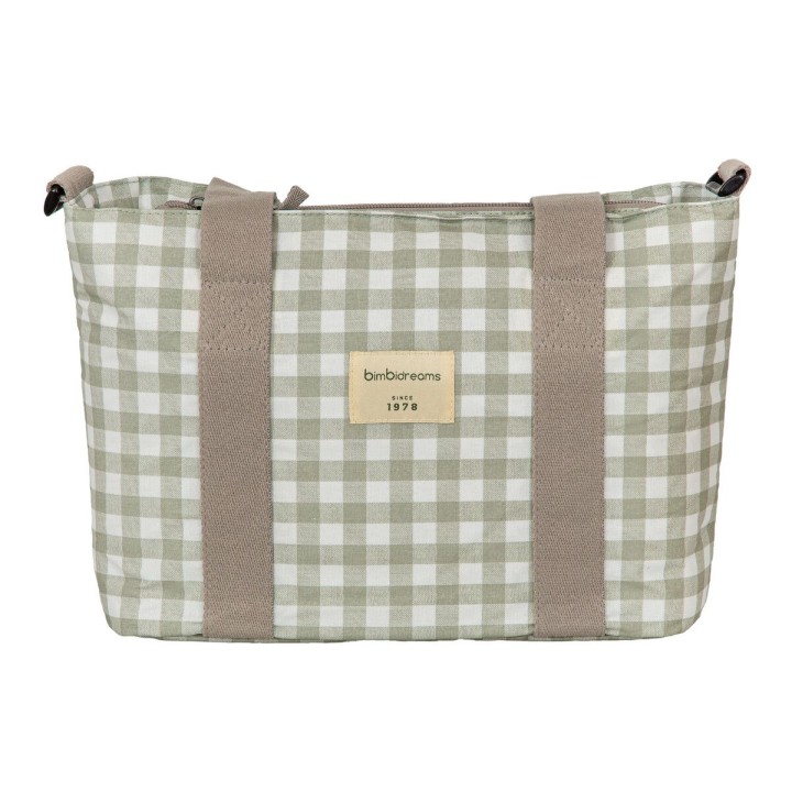 Bolso pañalera crossbody con cambiador Vichi (blanco/verde) de Bimbidr
