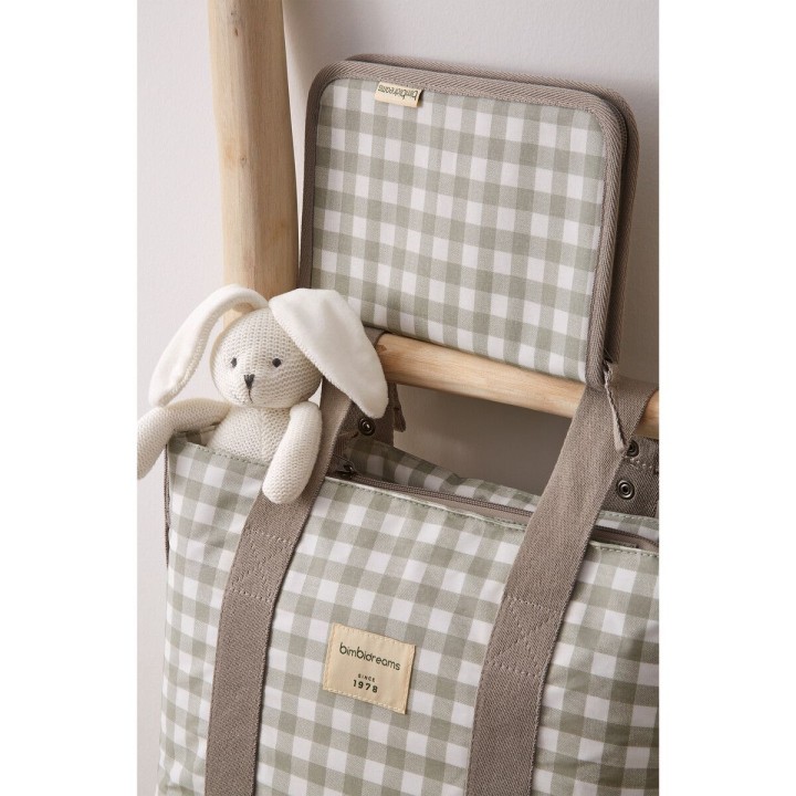 Bolso pañalera crossbody con cambiador Vichi (blanco/verde) de Bimbidr