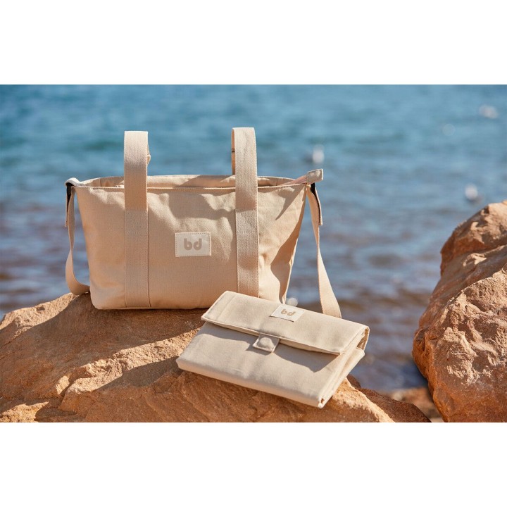 Bolso pañalera crossbody con cambiador Milano (lino) de Bimbidreams
