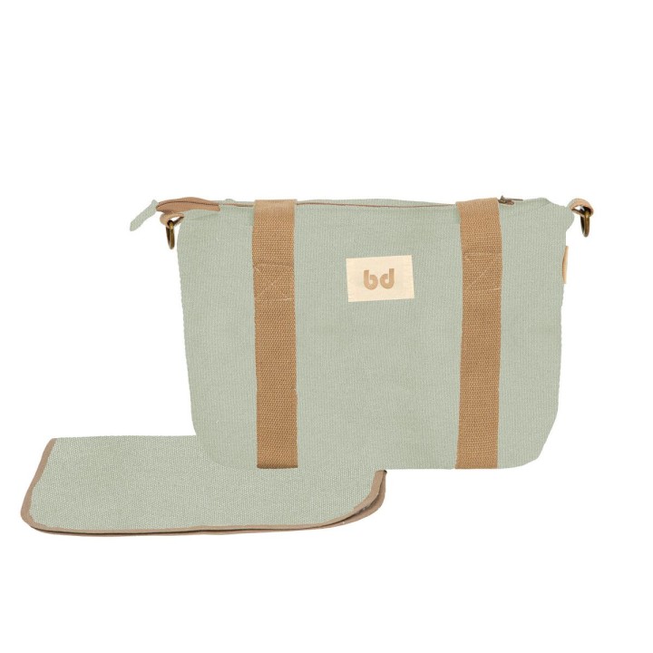 Bolso pañalera crossbody con cambiador Milano (verde) de Bimbidreams