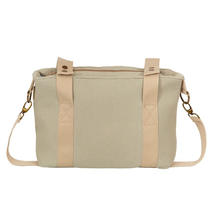 Bolso pañalera crossbody con cambiador Waffle (verde) de Bimbidreams